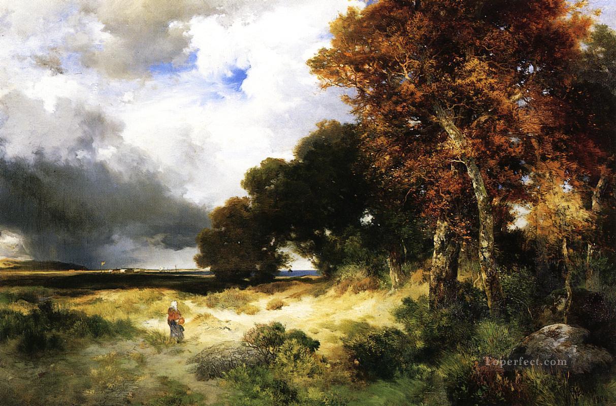 Autumn Peconic Bay Long Island landscape Thomas Moran Oil Paintings